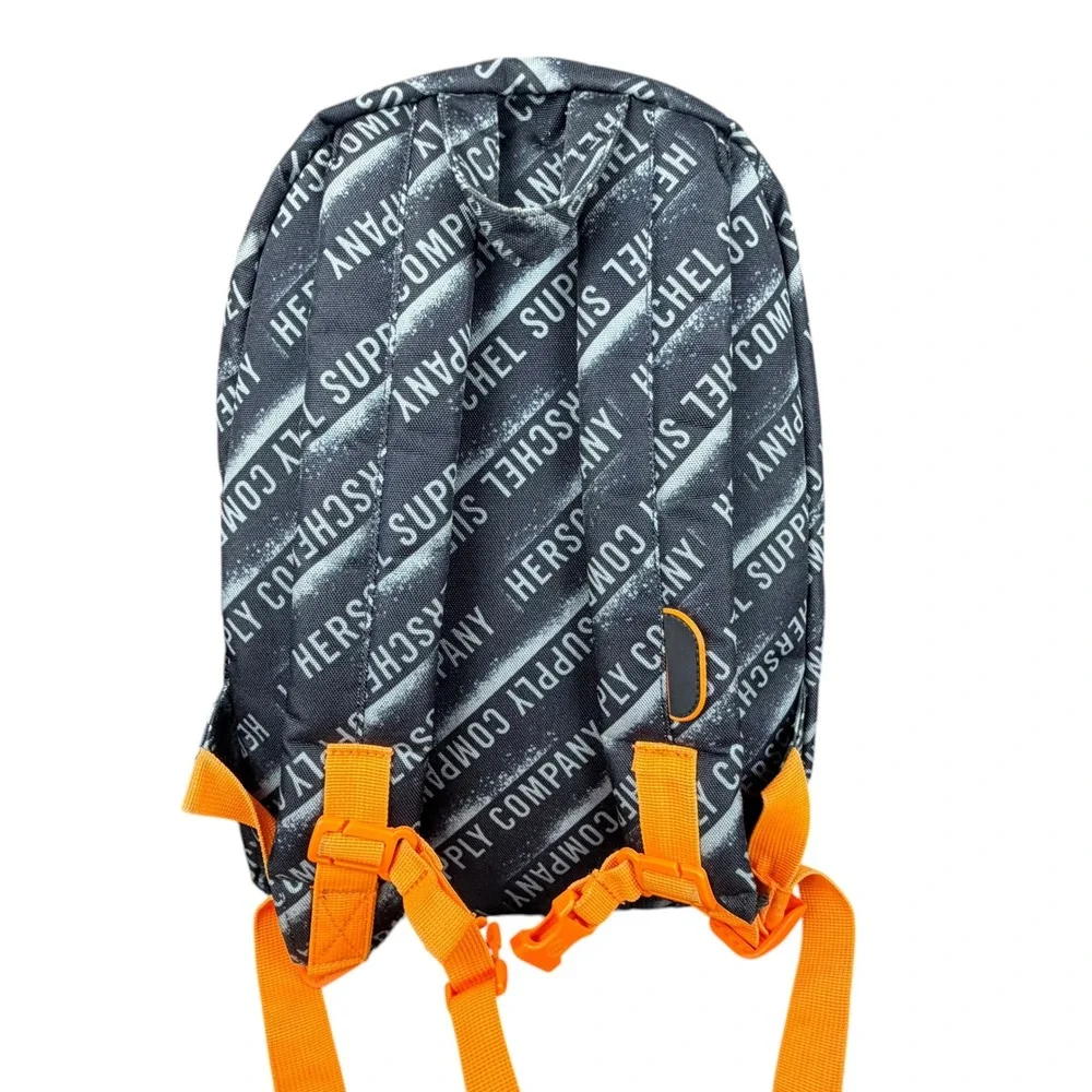 Herschel Supply Co Heritage Backpack Black White Logo Print One Size School Bag
